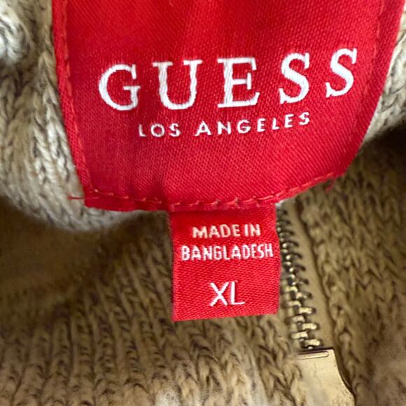 Guess Los Angeles Full Zip Sweater Mens XL Gray Knitted Long Sleeve Mock Neck - Picture 3 of 13